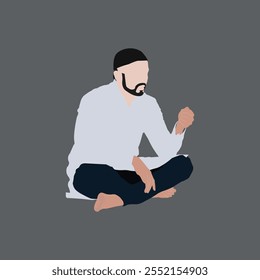 Muslim Man Doing Dhikr, muslim dhikr