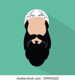 Muslim man face - vector illustration
