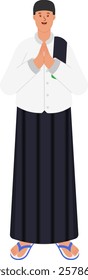 Muslim Man Greeting Pose Illustration