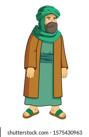 muslim man . Historical Arab man. vector