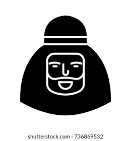 muslim man icon, illustration, vector sign on isolated background