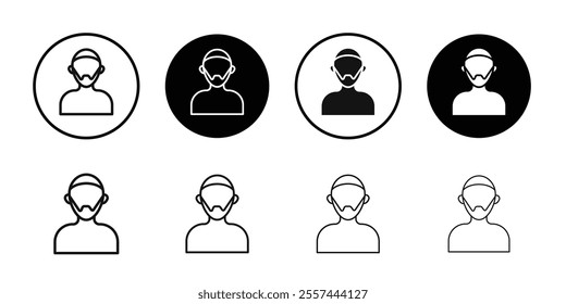 muslim man icon logo sign set vector outline
