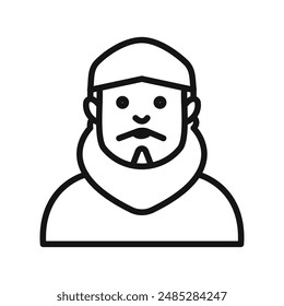 muslim man icon mark in filled style