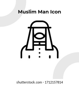 Muslim Man Icon Outline Style Muslim Stock Vector (Royalty Free ...