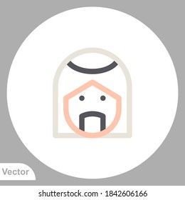 Muslim man icon sign vector,Symbol, logo illustration for web and mobile