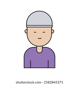 muslim man icon with white background vector stock illustration