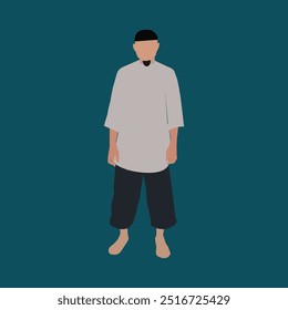 Muslim man illustration, devout Muslim character