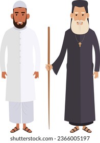 Muslim man Islamic cloth, traditional clothes, vector, people, fashion, church fathers, clothes, illustration