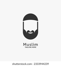 Muslim man logo design illustration