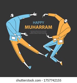 Muslim Man With Muharram Typography