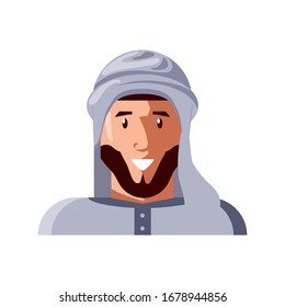 muslim man on white background vector illustration design