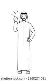 Muslim Man posing with guts, Vector Illustration