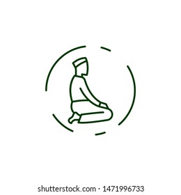 Muslim man prayer julus icon. Element of prayer man line icon