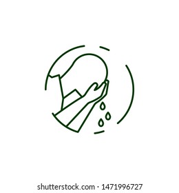 Muslim man prayer salah icon. Element of prayer man line icon