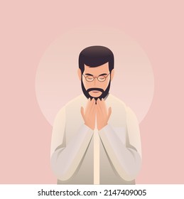 muslim man praying doa during ramadan