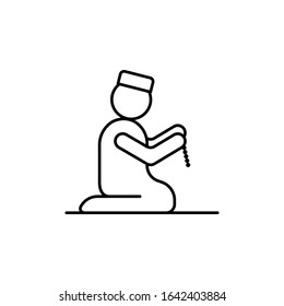 Muslim, man, praying icon. Simple line, outline vector religion icons for ui and ux, website or mobile application