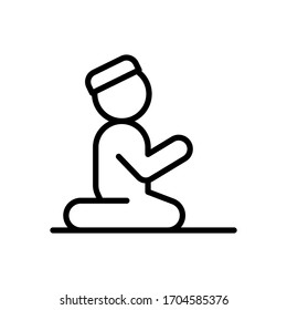 Muslime beten Ikone. Einfache Vektorillustration von Symbolen für i und ux, Website oder mobile Anwendungen