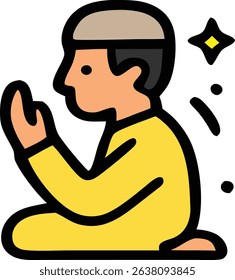 Muslim Man Praying Islamic Faith.