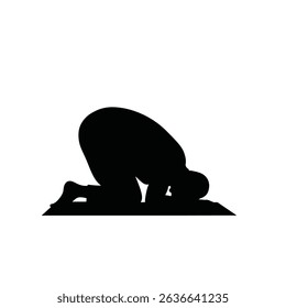 Muslim man praying silhouette islamic faith.