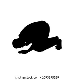 Muslim man silhouette vector