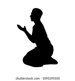 Muslim man silhouette vector