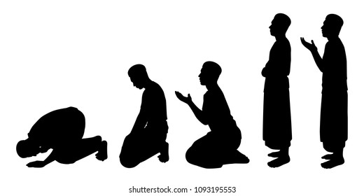 Muslim Man Silhouette Vector Set