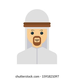 Muslim MAN  vector flat color  icon 