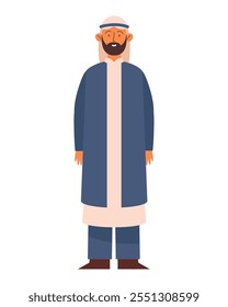 muslim man wearing traditional clothes isolated