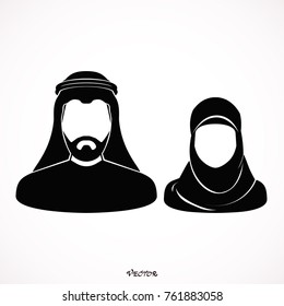 Muslim man and woman.