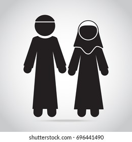 Muslim Man And Woman Icon
