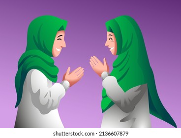 Muslim manners greet with smile