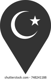 muslim mark map icon, arabic point location
