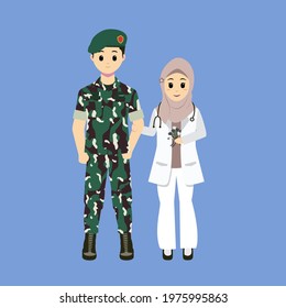 Muslim marriage with the theme of the work profession.