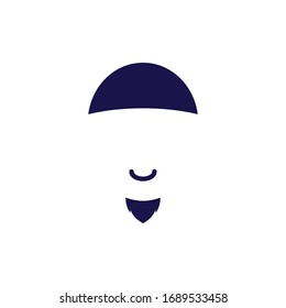 Muslim men face icons with various caps. Icon vector ilusstration. Eps 10.