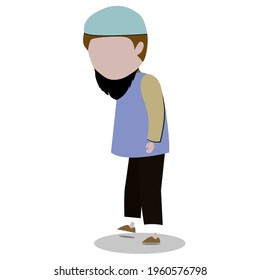 Muslim Men Illustration For a child image or Muslim poster. simple illustration design.