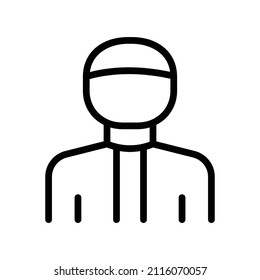 Muslimische Männer ziehen Symbol. Geeignet für islamische Religiös-Symbole. einfaches Design bearbeitbar. Vorlagenvektor erstellen