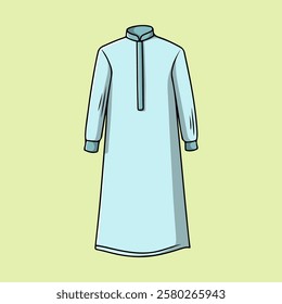 Muslim Men's Light Blue Kurta