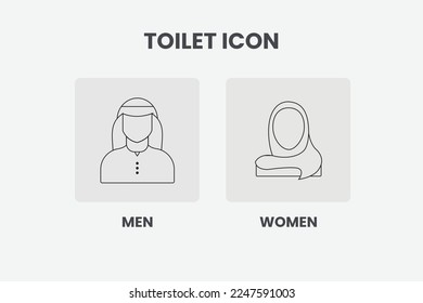 Symbole für muslimische Männer und Frauen auf Toiletten