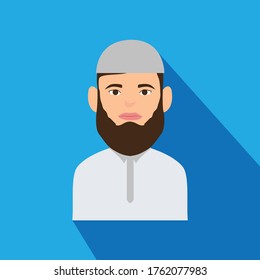 Muslim Molvi Mullah Character Design Flat Icon