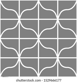 Muslim mosaic line seamless pattern background. Vector illustration style grey and white