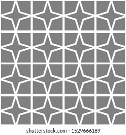 Muslim mosaic line seamless pattern background. Vector illustration style grey and white