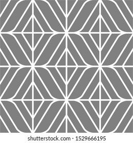Muslim mosaic line seamless pattern background. Vector illustration style grey and white