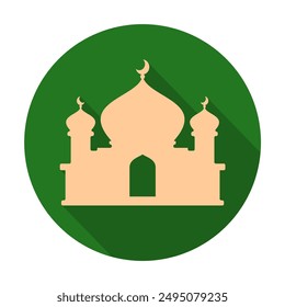 Muslim Mosque background design in flat style. Islamic mosque design for your web site design logo icon, app, UI. Editable and scalable vector EPS format.