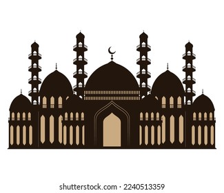 muslim mosque black facade icon