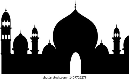 Muslim Mosque City Landscape Silhouette