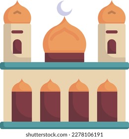 Muslim Mosque Concept, Religious Landmark vector color icon Design, Ramadan and Eid al-Fitr Symbol, Islamic and Muslims fasting Sign, Arabic holidays celebration stock illustration