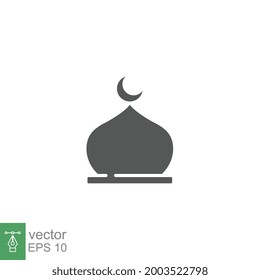 Muslim mosque domes icon. islamic worship place, islam prayer room for Religion and Ramadan symbol for web mobile. Moslem Praying in Filled style. Vector illustration Design on white background EPS 10