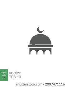 Muslim mosque domes icon. islamic worship place, islam prayer room for Religion and Ramadan symbol for web mobile. Moslem Praying Glyph style Vector illustration Design on white background EPS 10