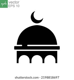 Muslim mosque domes icon. islamic worship place, islam prayer room for Religion and Ramadan symbol for web mobile. Moslem Praying Glyph style Vector illustration Design on white background EPS 10