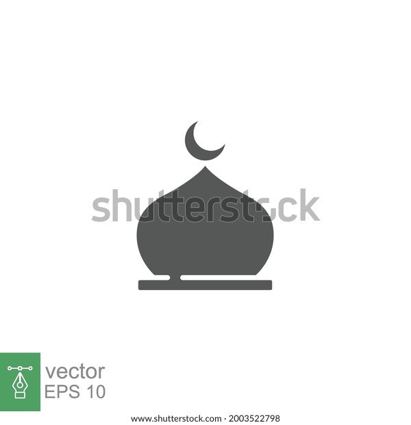 Muslim mosque domes icon. islamic worship place, islam\
prayer room for Religion and Ramadan symbol for web mobile. Moslem\
Praying in Filled style. Vector illustration Design on white\
background EPS 10